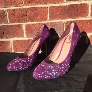 Vince Camuto rhinestone purple heels